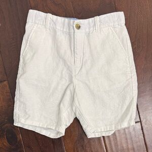 NWOT Janie and Jack boys white shorts-Adjustable- size 8- Linen and Cotton